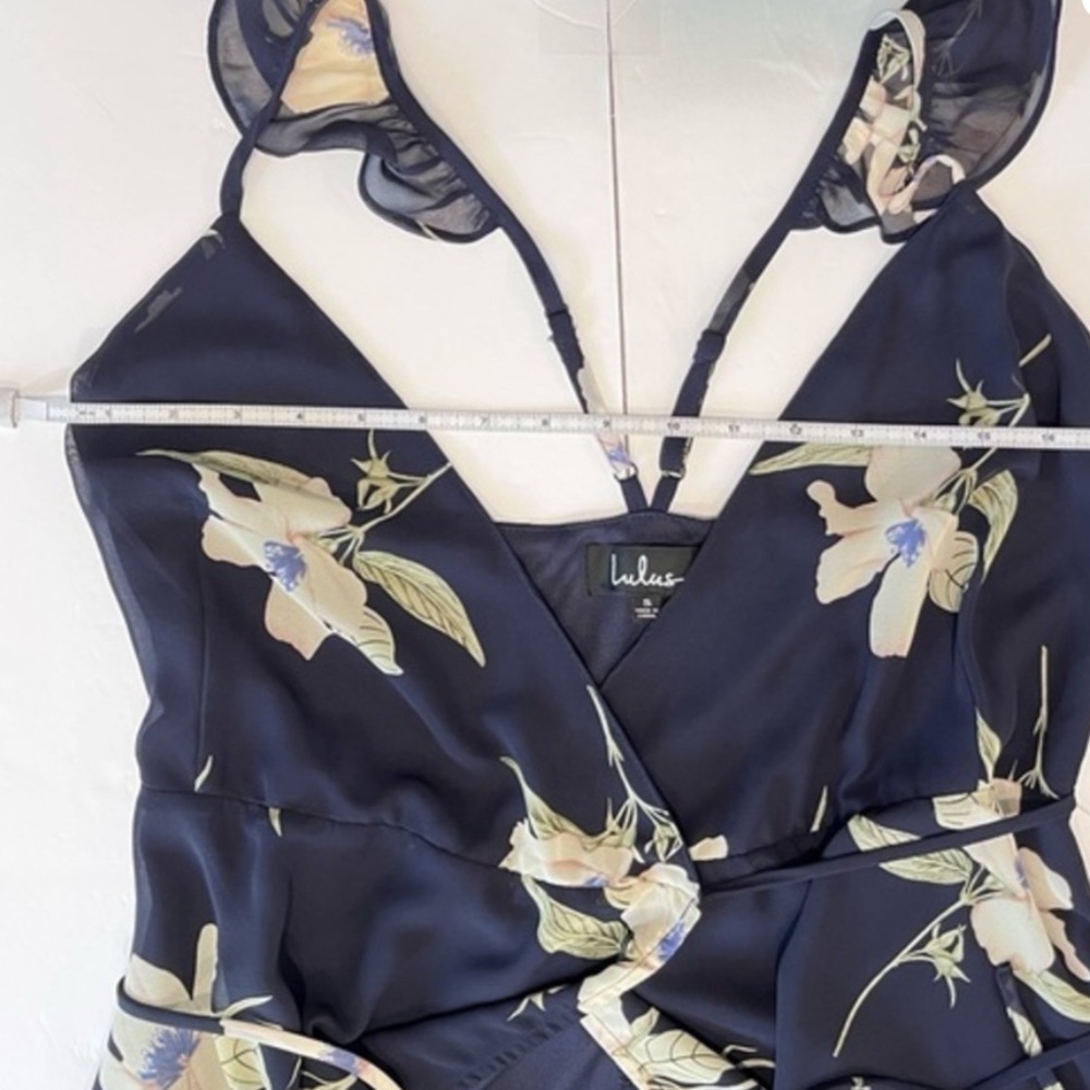 Lulus Rose floral High Low Maxi Wrap Dress - Picture 4 of 4